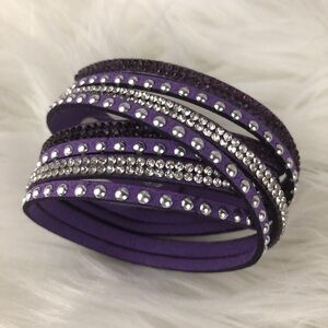 Purple & Silver Rhinestone Bracelet